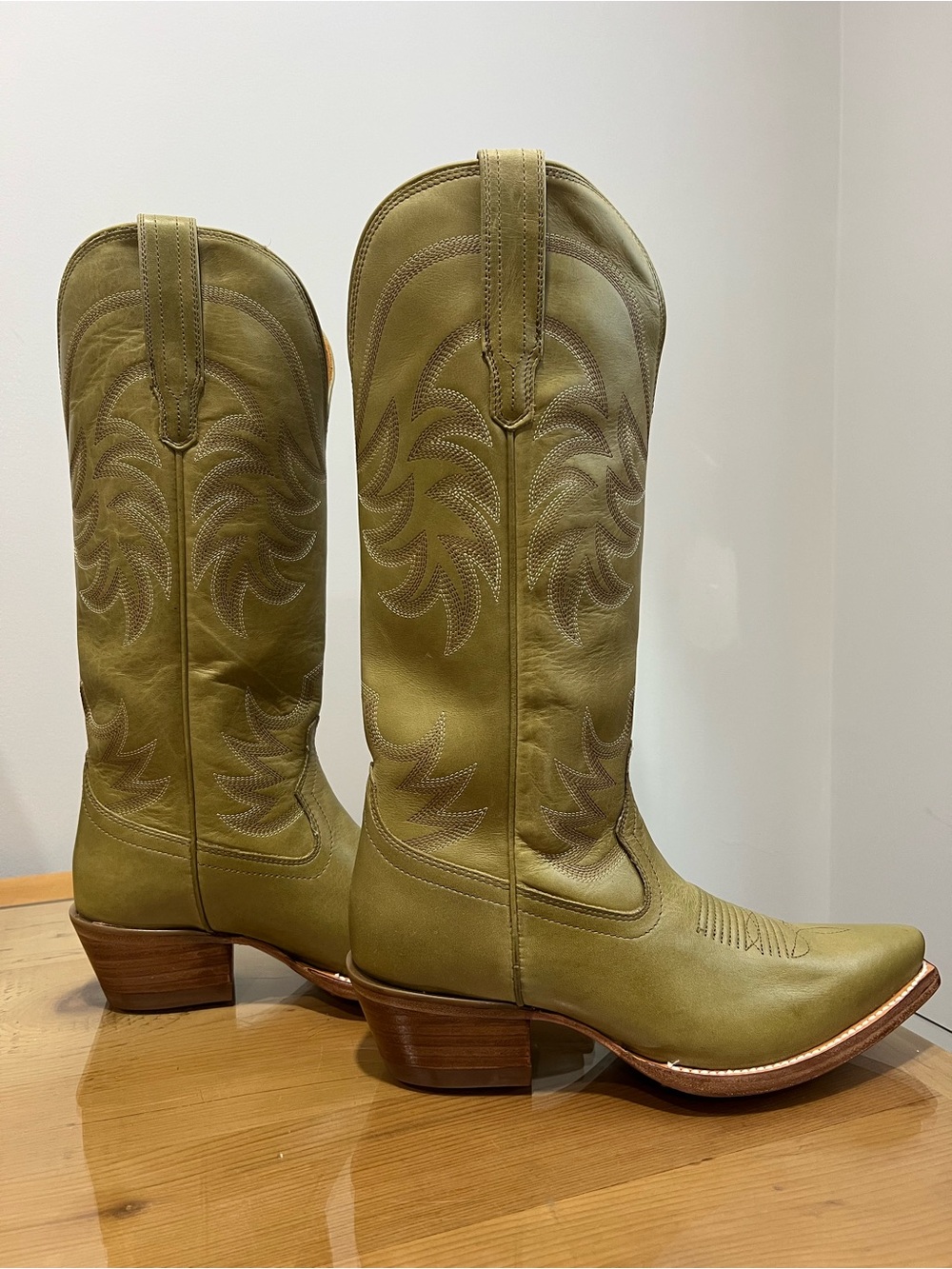 Tecovas Annie light Sage Green Women's Western Heeled Boots size 9 - Picture 6 of 9
